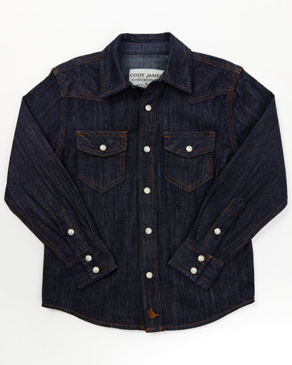 Toddler Boys' Foothill Denim Long Sleeve Pearl Snap Western