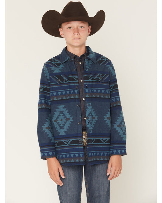 Boys' Rosewell Southwestern Print Button-Down Flannel Shirt