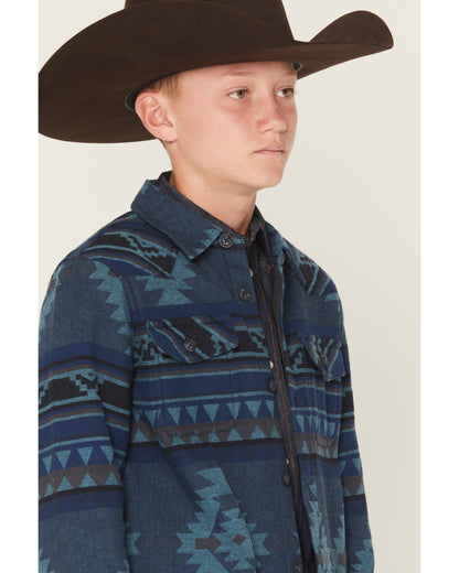 Boys' Rosewell Southwestern Print Button-Down Flannel Shirt