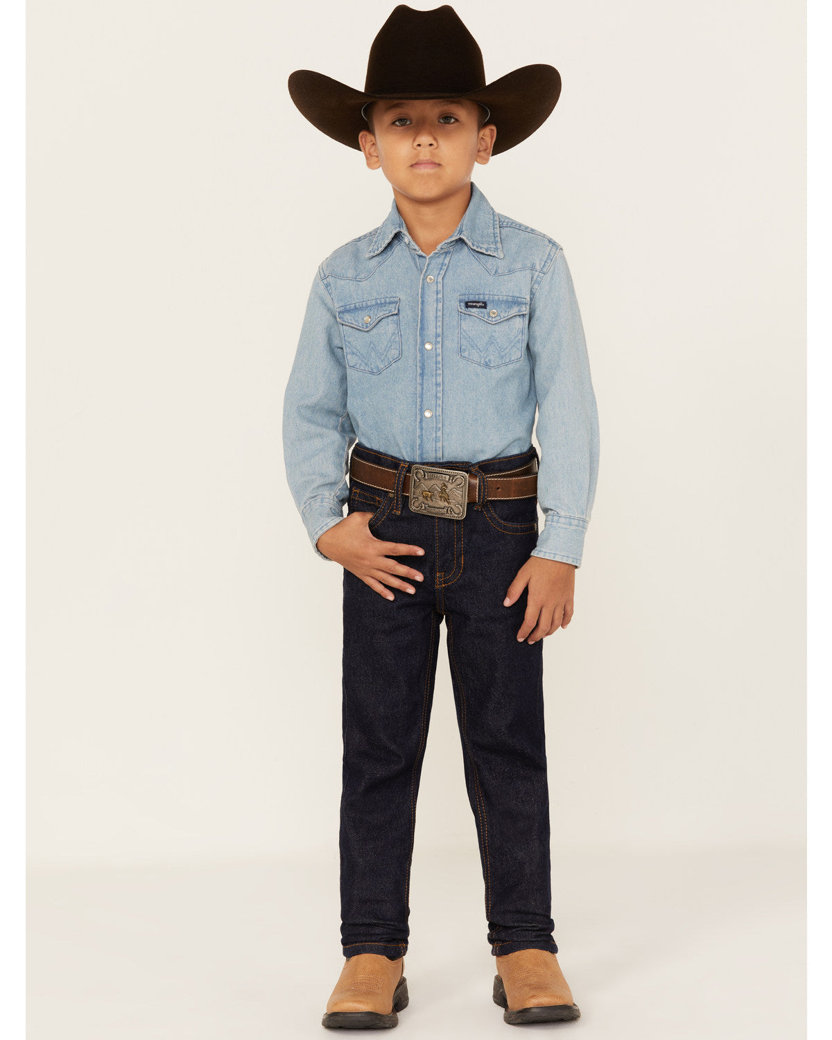 Boys' Dark Wash Slim Straight Stretch Jeans