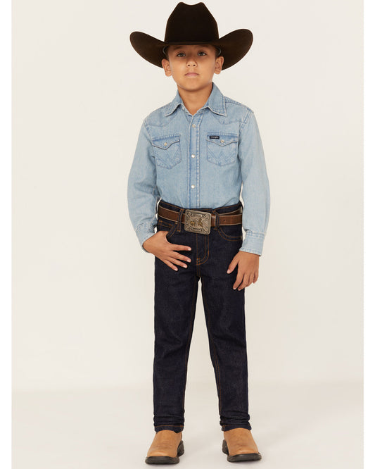 Boys' Dark Wash Slim Straight Stretch Jeans
