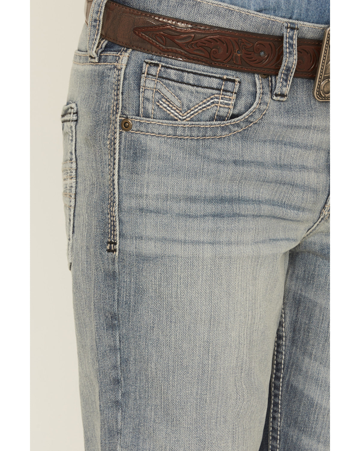 Boys' Medium Wash Buckskin Slim Bootcut Stretch Denim Jeans