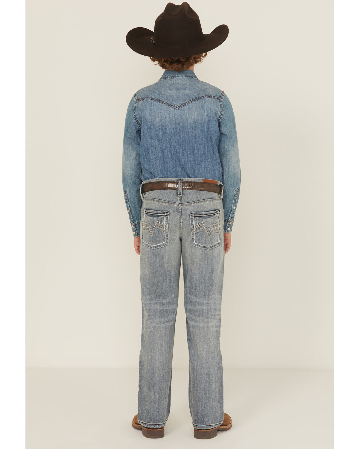 Boys' Medium Wash Buckskin Slim Bootcut Stretch Denim Jeans