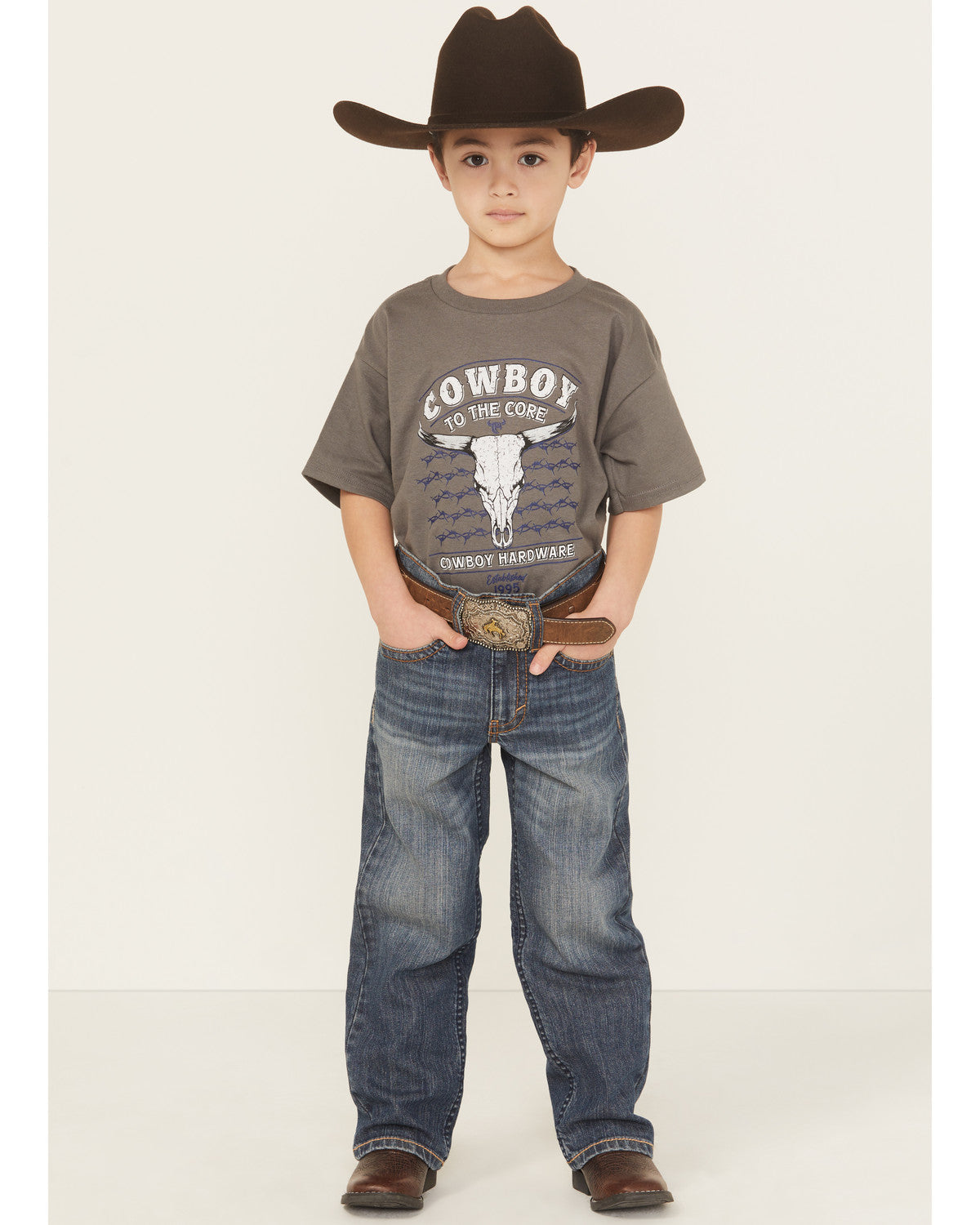 Little Boys' Wolfstooth Medium Wash Relaxed Bootcut Stretch