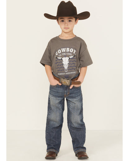 Little Boys' Wolfstooth Medium Wash Relaxed Bootcut Stretch