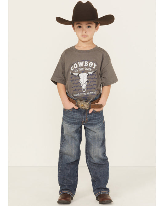 Little Boys' Wolfstooth Medium Wash Relaxed Bootcut Stretch