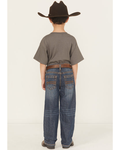 Little Boys' Wolfstooth Medium Wash Relaxed Bootcut Stretch
