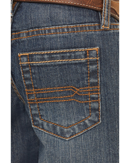 Little Boys' Wolfstooth Medium Wash Relaxed Bootcut Stretch