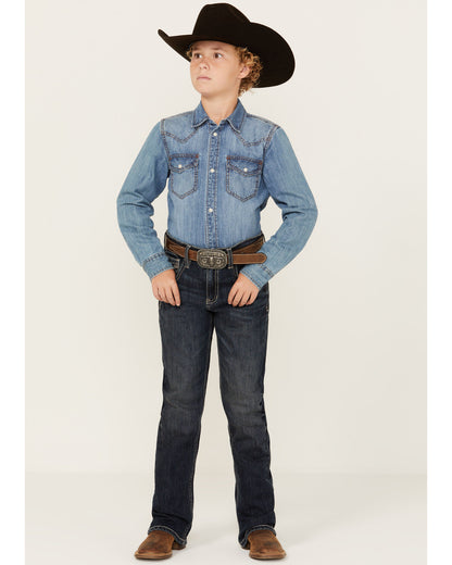 Boys' Dark Wash Moonlight Slim Stretch Bootcut Jeans