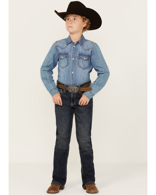 Boys' Dark Wash Moonlight Slim Stretch Bootcut Jeans