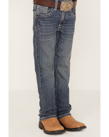 Little Boys' Stone Cold Wash Slim Bootcut Stretch Jeans - S