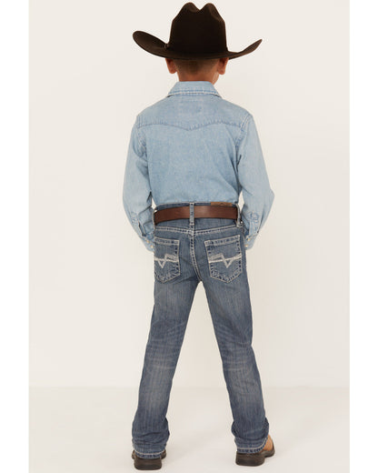 Little Boys' Stone Cold Wash Slim Bootcut Stretch Jeans - S