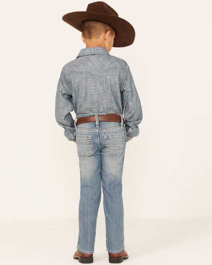 Boys' Clovehitch Light Wash Stretch Slim Straight Jeans