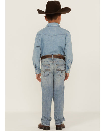 Boys' Crupper Light Wash Stretch Slim Straight Jeans