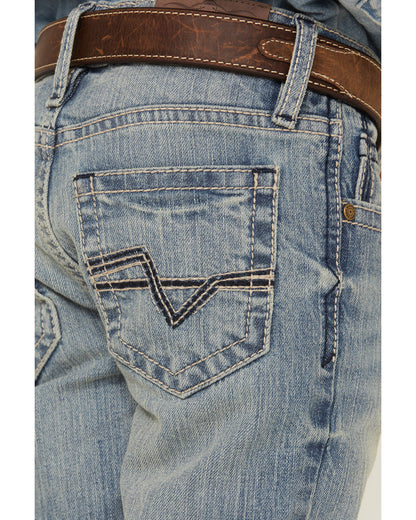 Boys' Crupper Light Wash Stretch Slim Straight Jeans