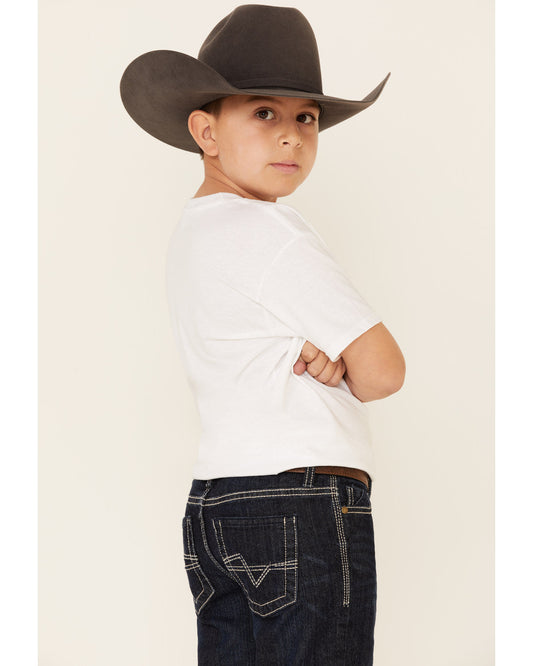 Boys' Night Hawk Medium Wash Mid Rise Stretch Relaxed Bootc