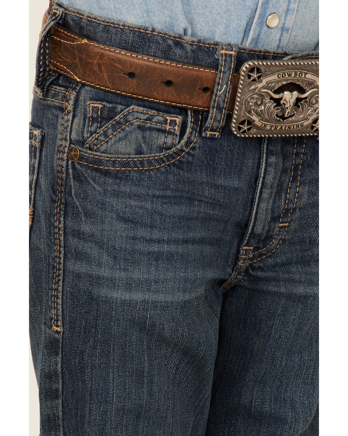 Boys' Saguaro Dark Wash Mid Rise Stretch Slim Bootcut Jeans