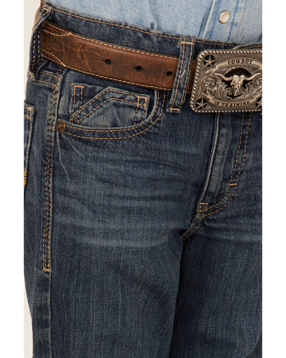 Boys' Saguaro Dark Wash Mid Rise Stretch Slim Bootcut Jeans