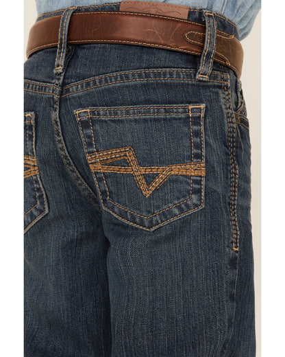 Boys' Saguaro Dark Wash Mid Rise Stretch Slim Bootcut Jeans