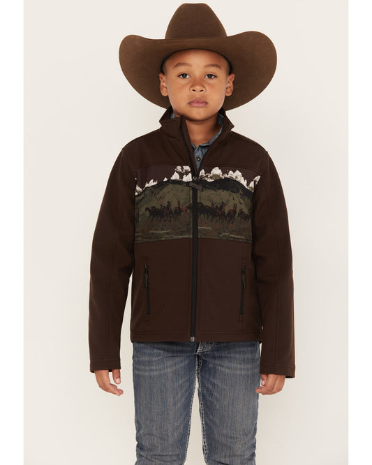 Boys' Western Scenic Print Softshell Jacket