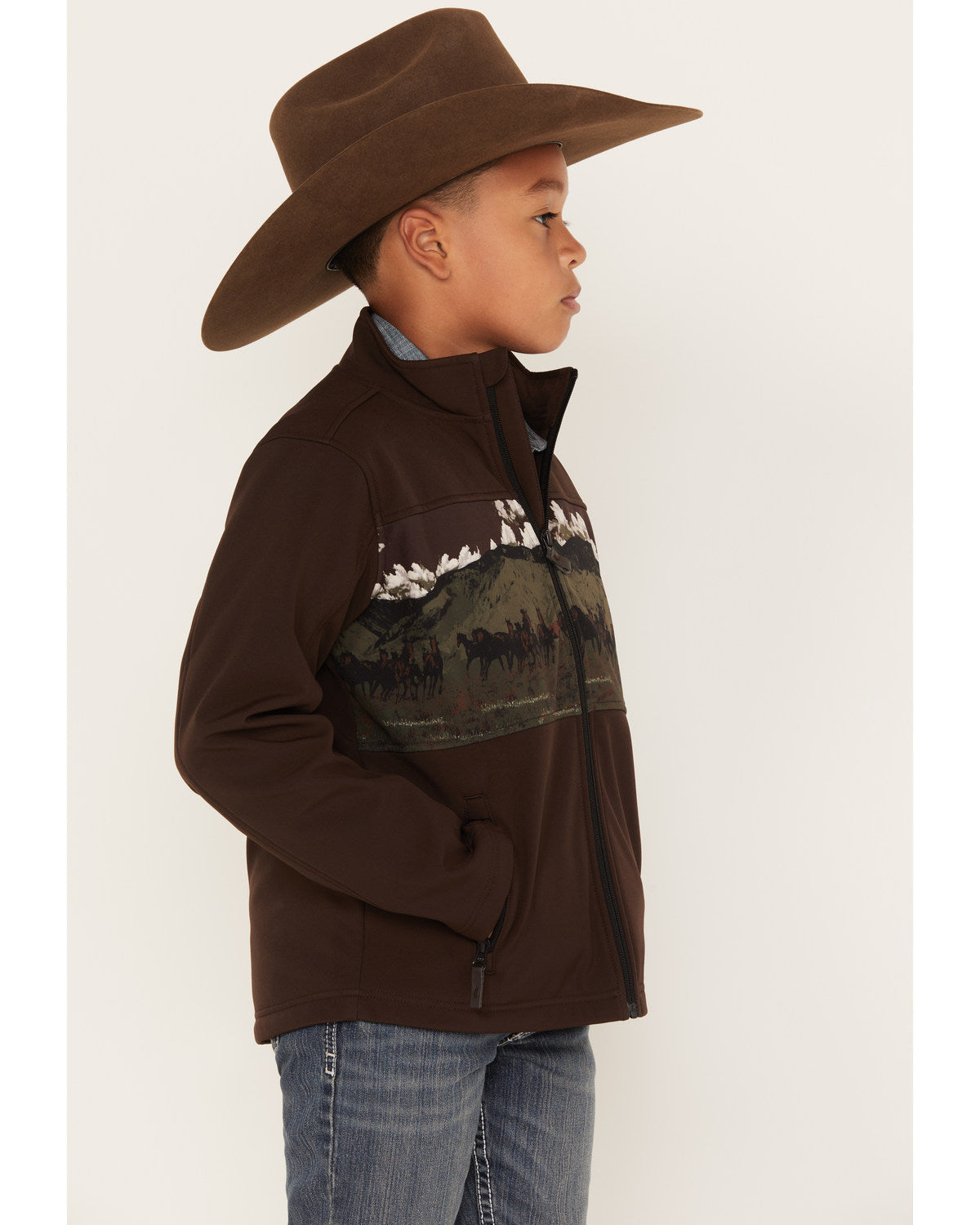 Boys' Western Scenic Print Softshell Jacket