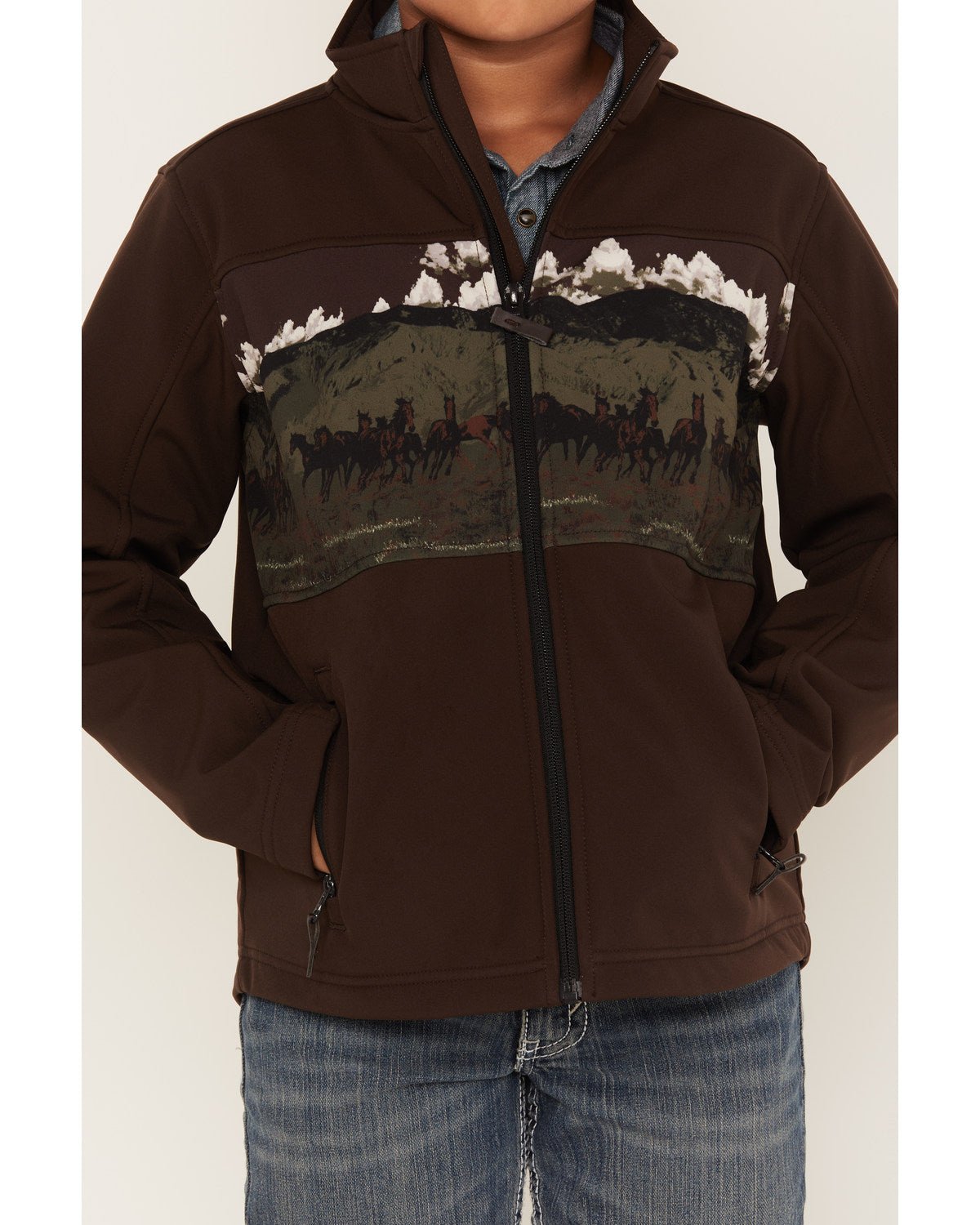 Boys' Western Scenic Print Softshell Jacket