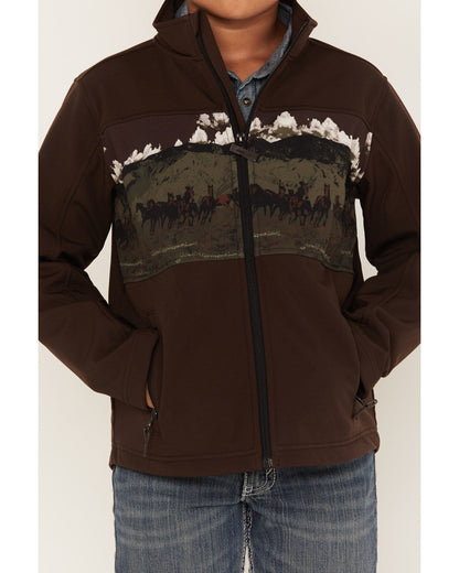 Boys' Western Scenic Print Softshell Jacket
