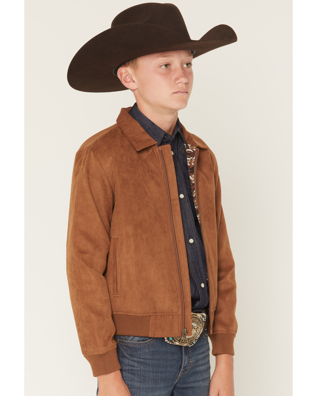 Boys' Harrington Faux Suede Bomber Jacket