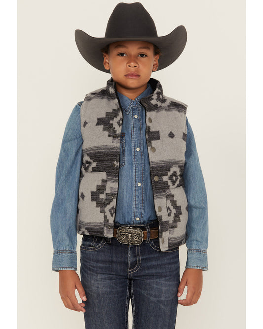 Boys' Sunset Reversible Jacquard Puffer Vest