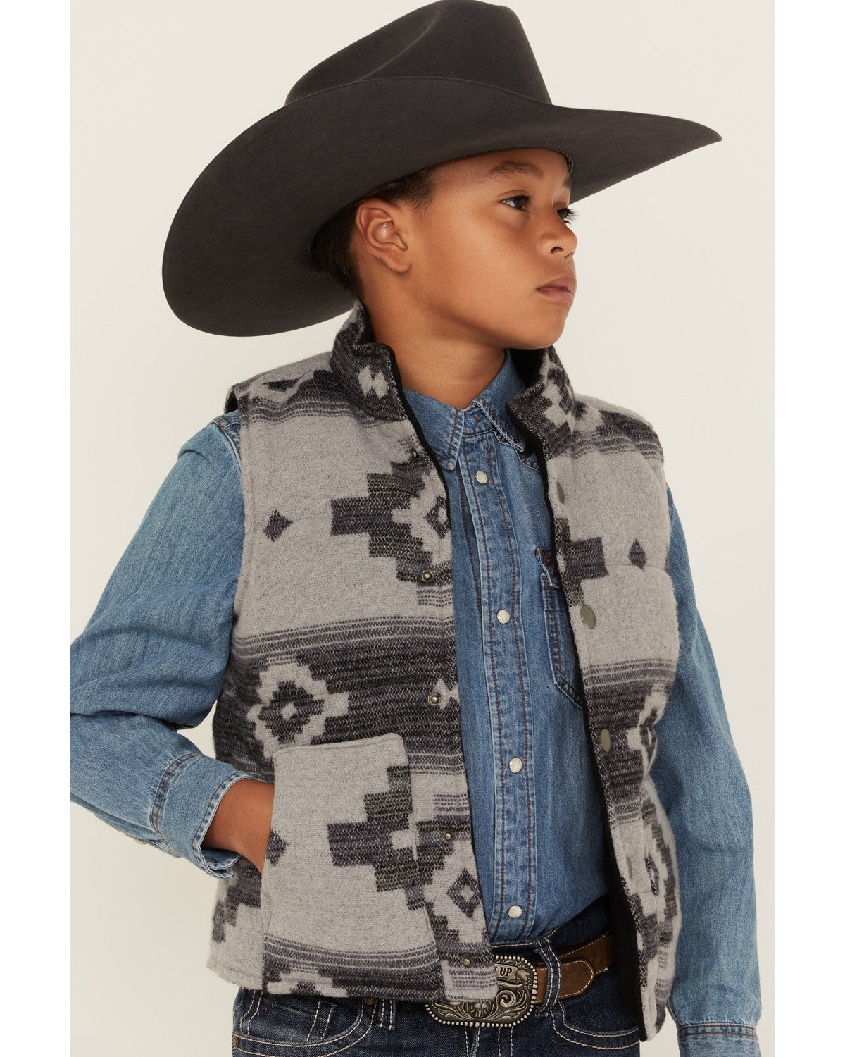 Boys' Sunset Reversible Jacquard Puffer Vest