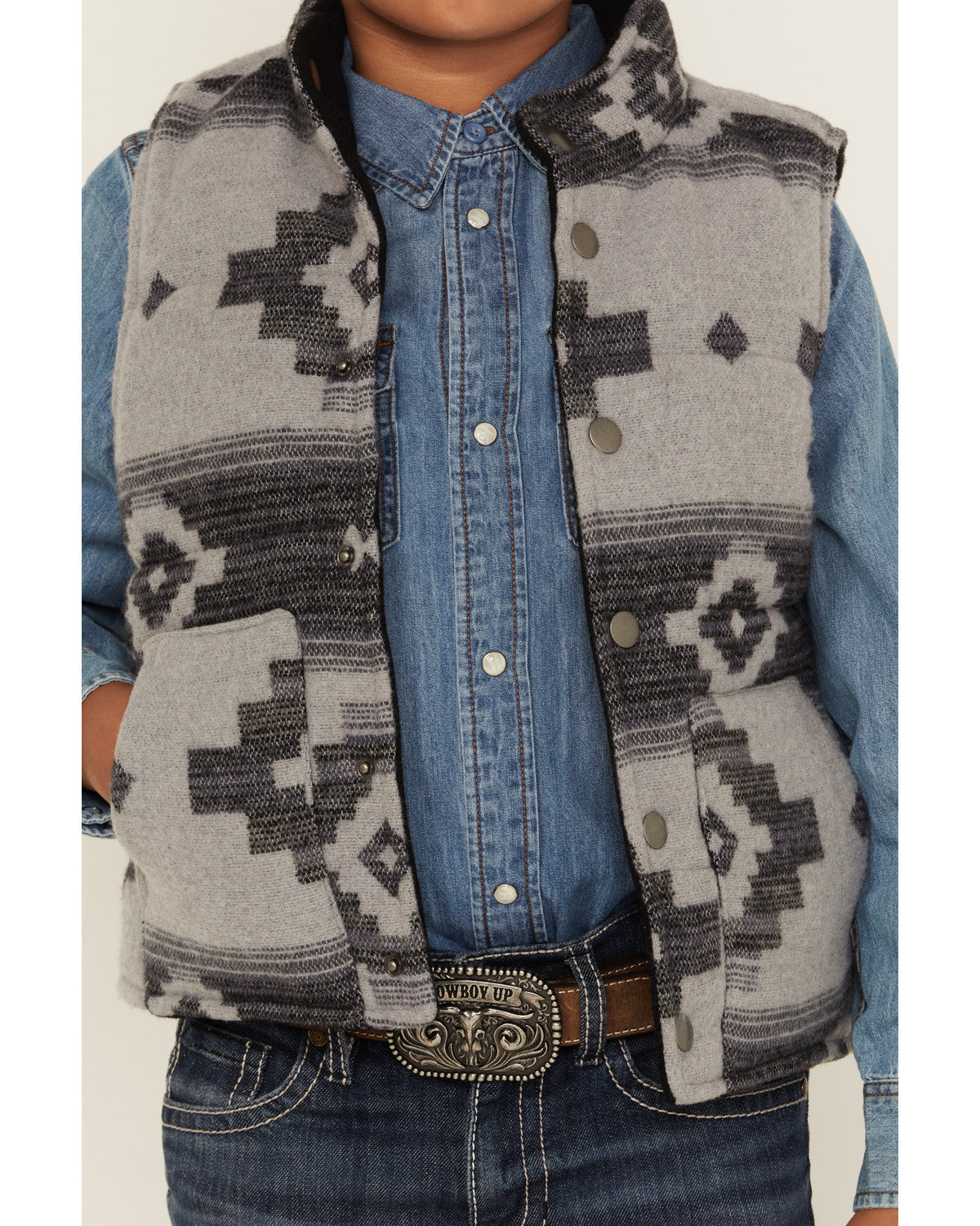 Boys' Sunset Reversible Jacquard Puffer Vest