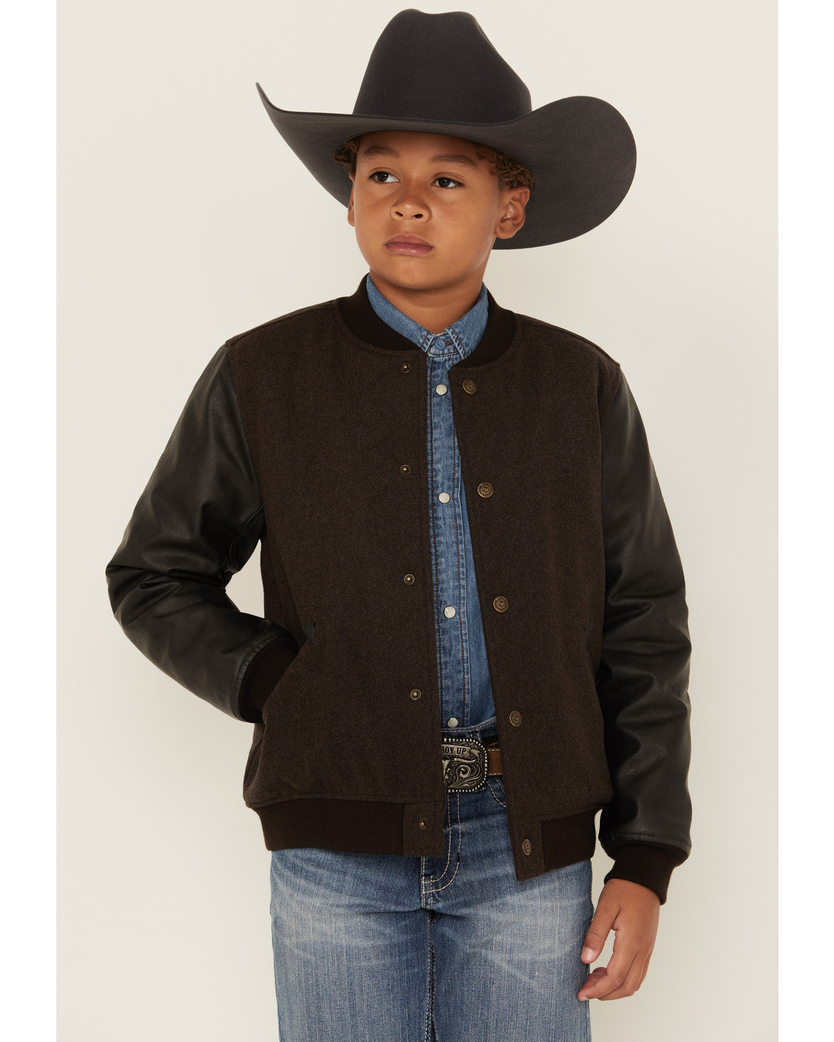 Boys' Brighton Solid Varsity Jacket