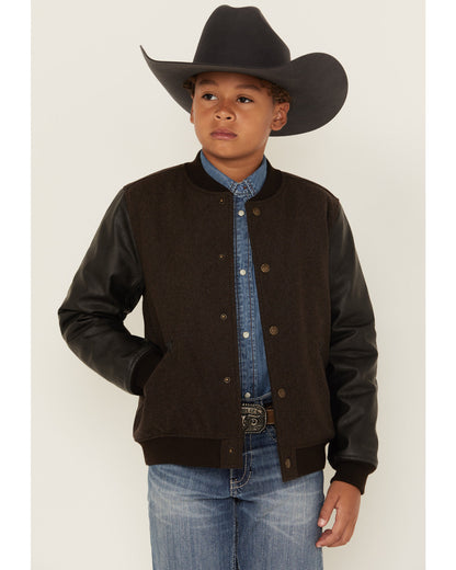 Boys' Brighton Solid Varsity Jacket