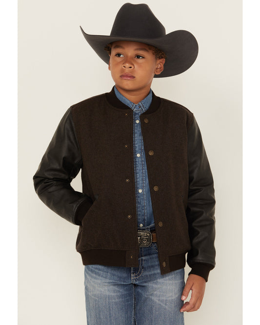 Boys' Brighton Solid Varsity Jacket