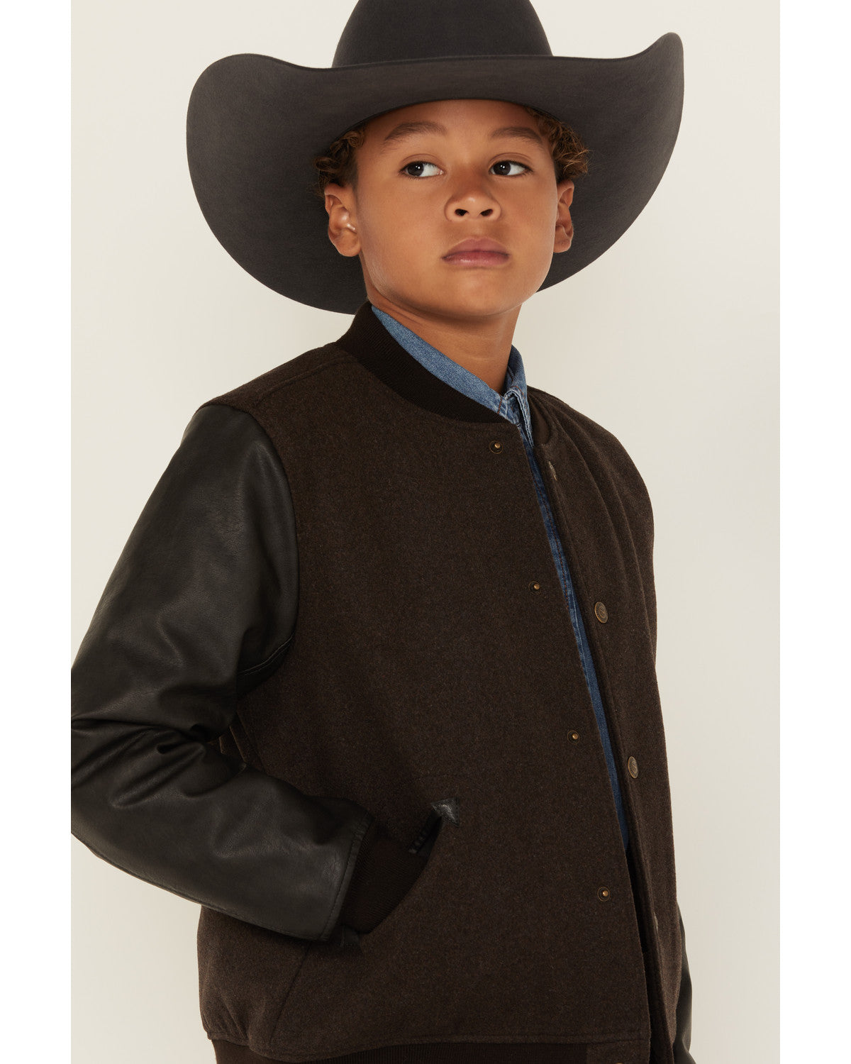 Boys' Brighton Solid Varsity Jacket