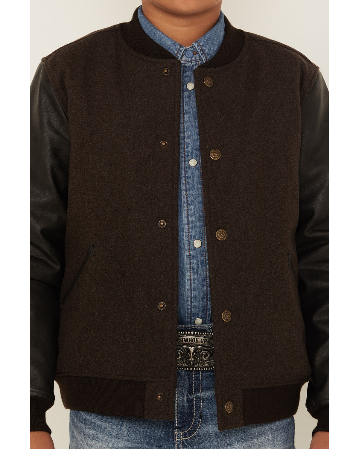 Boys' Brighton Solid Varsity Jacket