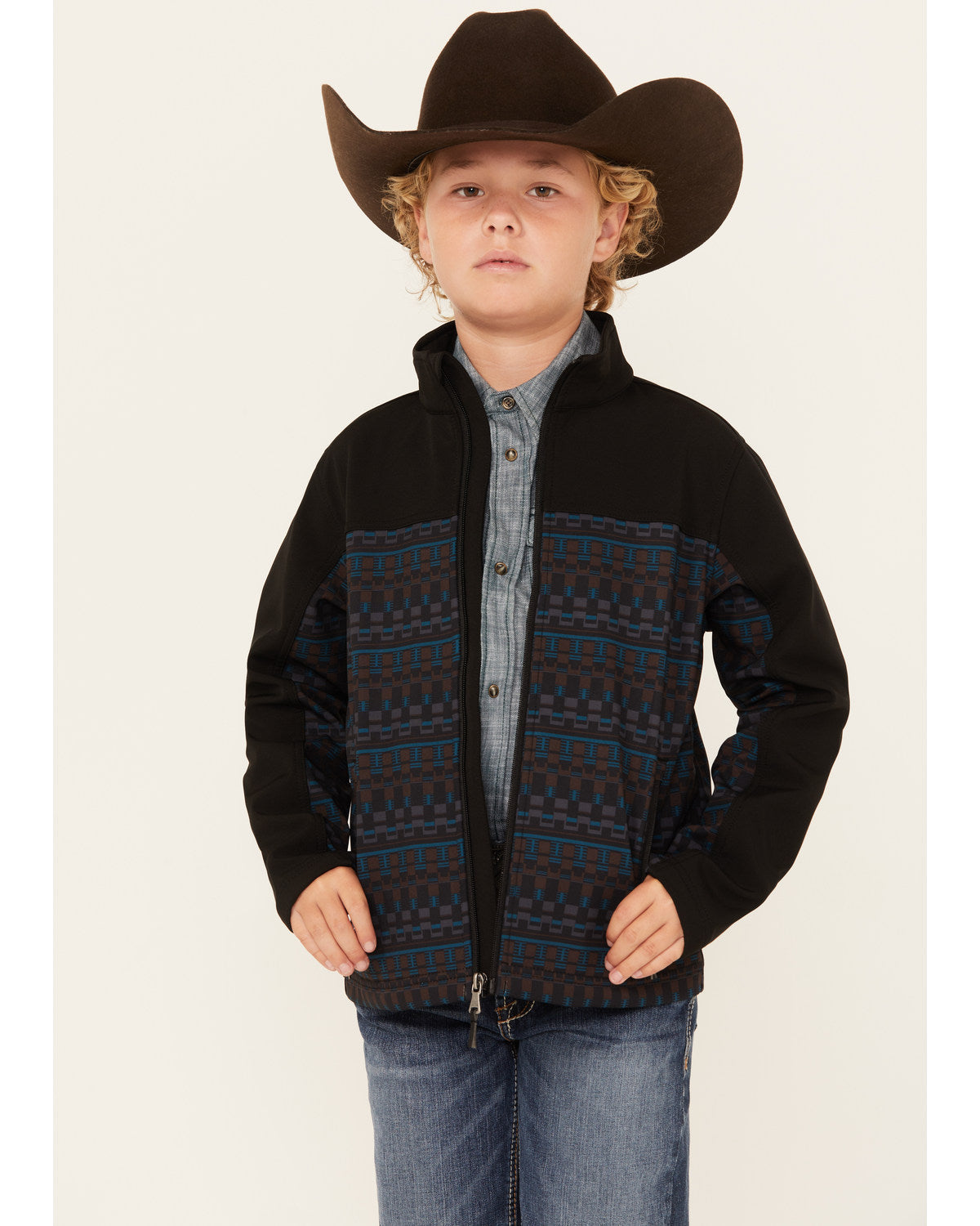 Boys' Color Block Pattern Softshell Jacket