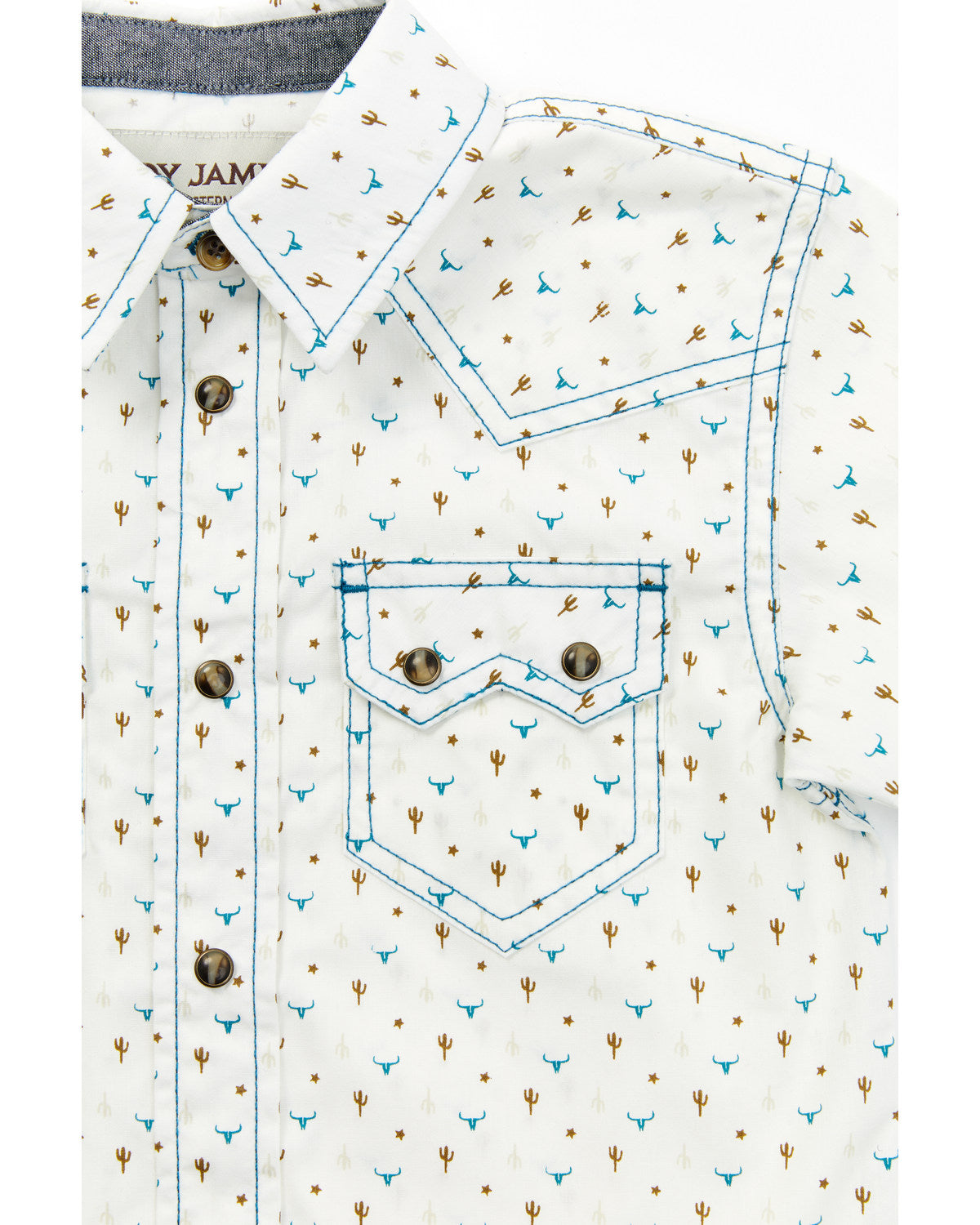 Toddler Boys' Bull and Cactus Print Short Sleeve Snap Weste