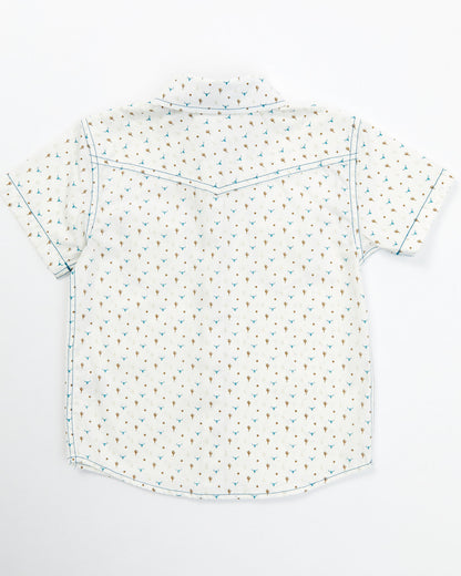Toddler Boys' Bull and Cactus Print Short Sleeve Snap Weste