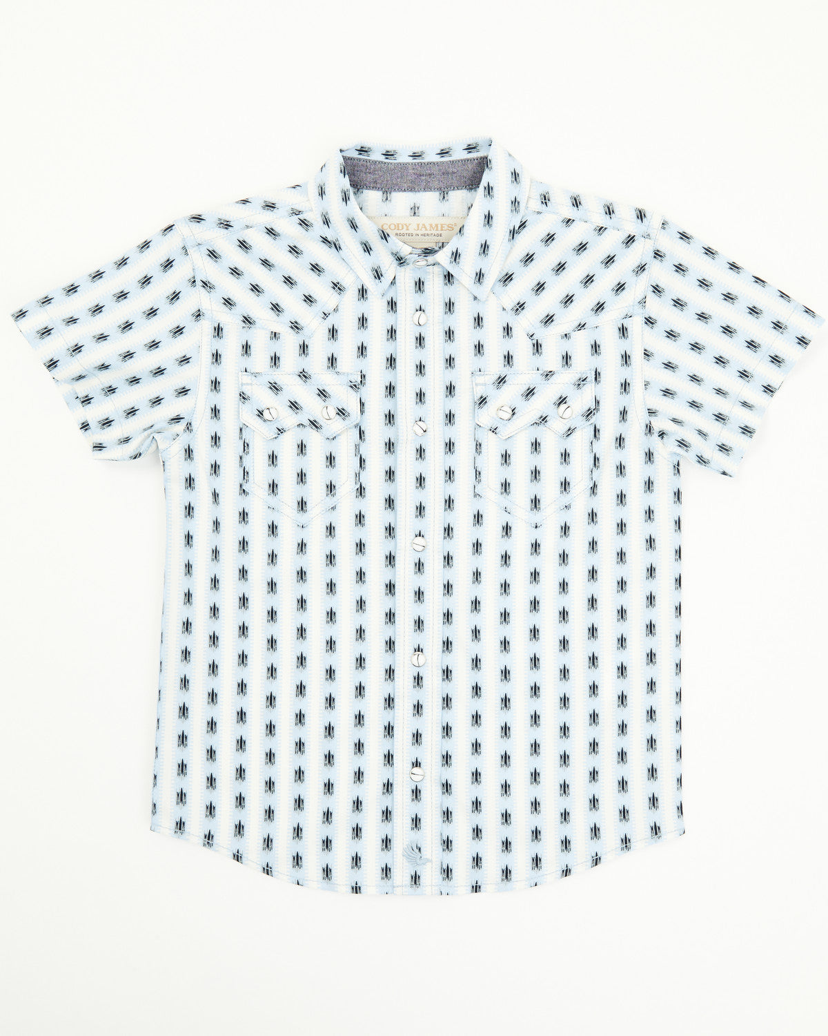 Toddler Boys' Outlaw Pass Striped Print Short Sleeve Snap W
