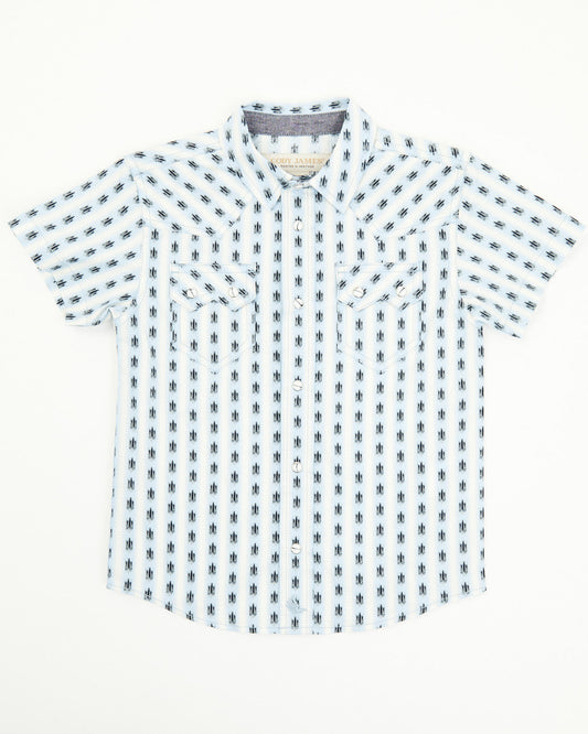 Toddler Boys' Outlaw Pass Striped Print Short Sleeve Snap W