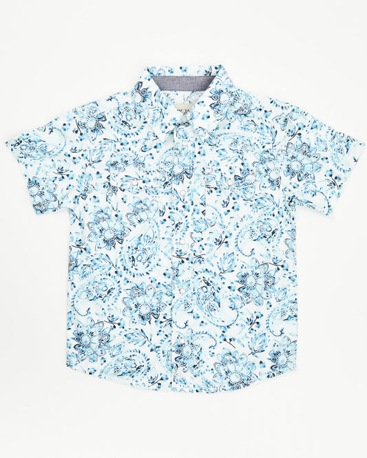 Toddler Boys' Frontier Threads Paisley Print Short Sleeve S
