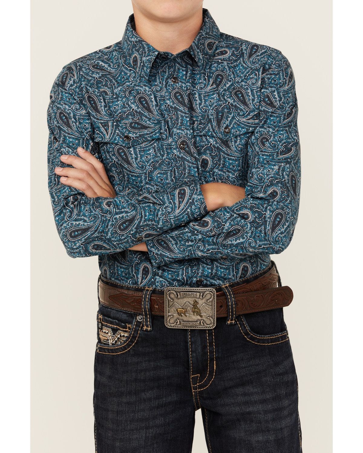 Boys' Lasso Paisley Print Long Sleeve Snap Western Shirt