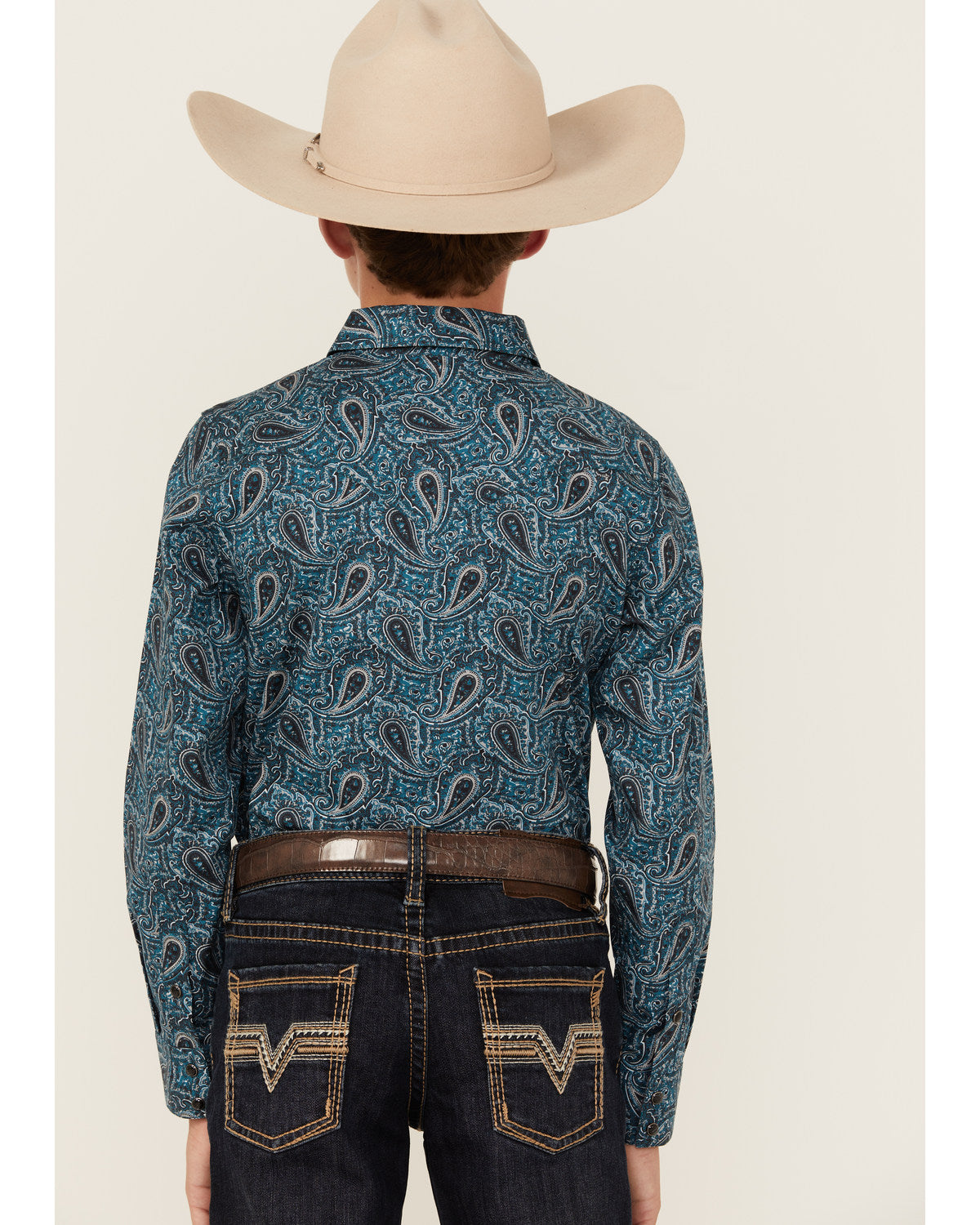 Boys' Lasso Paisley Print Long Sleeve Snap Western Shirt
