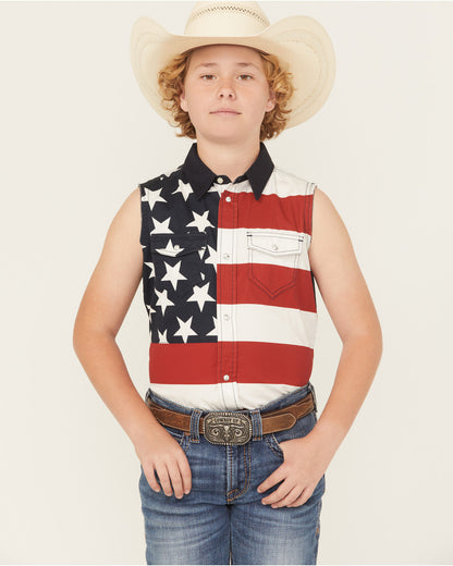 Boys' 2nd Amendment Bubba Sleeveless Snap Western Shirt