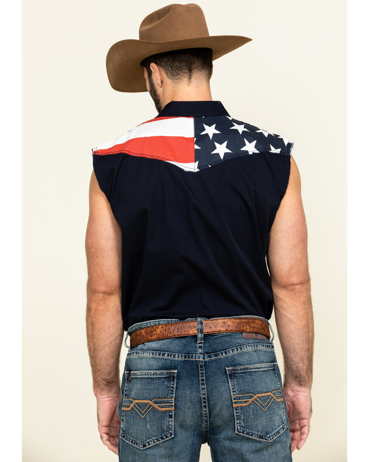 Men's American Flag Bubba Sleeveless Western Shirt