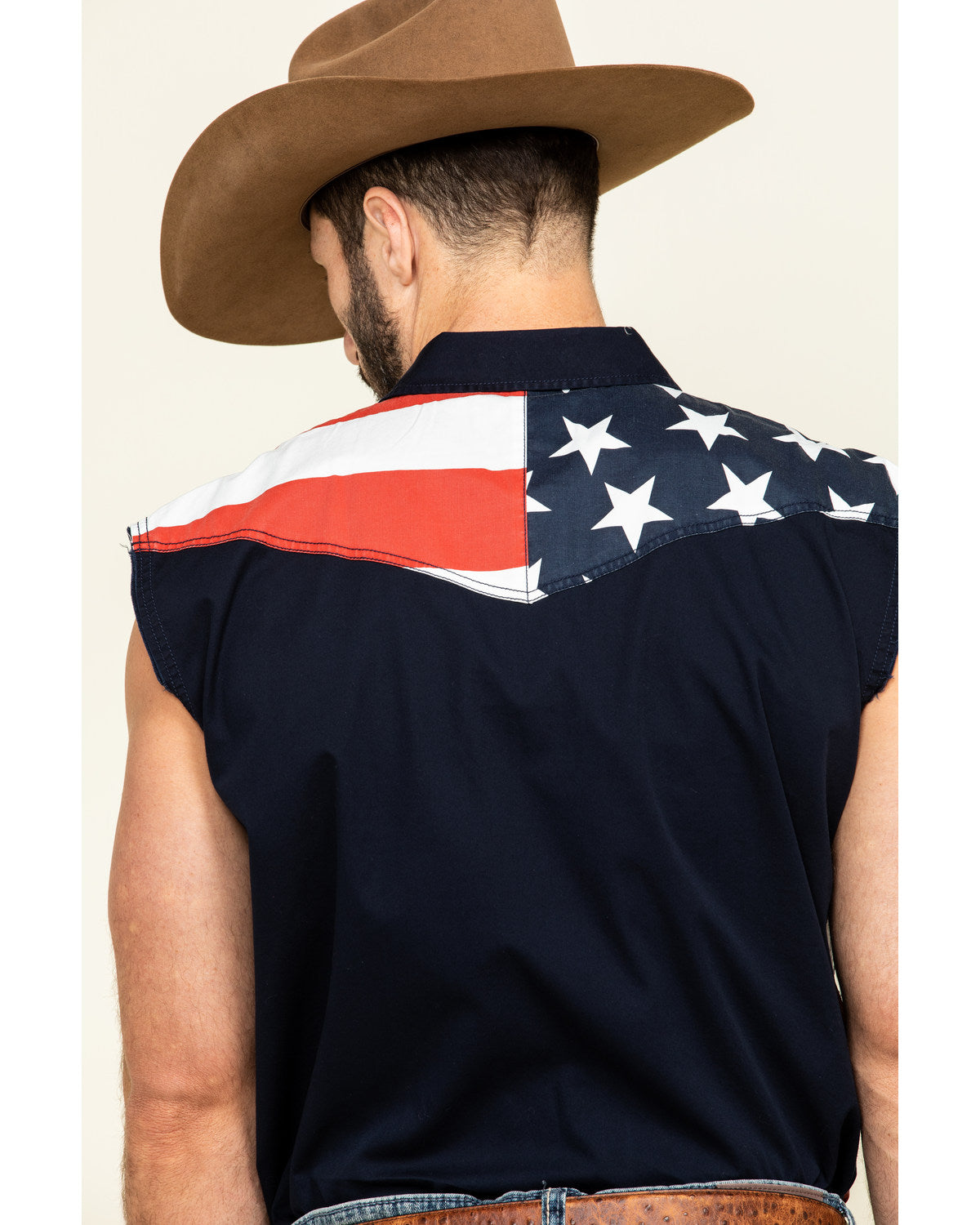 Men's American Flag Bubba Sleeveless Western Shirt