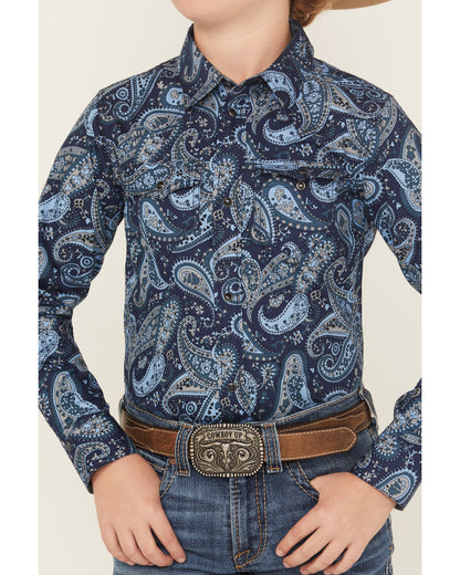 Boys' Westward Paisley Print Long Sleeve Snap Western Shirt
