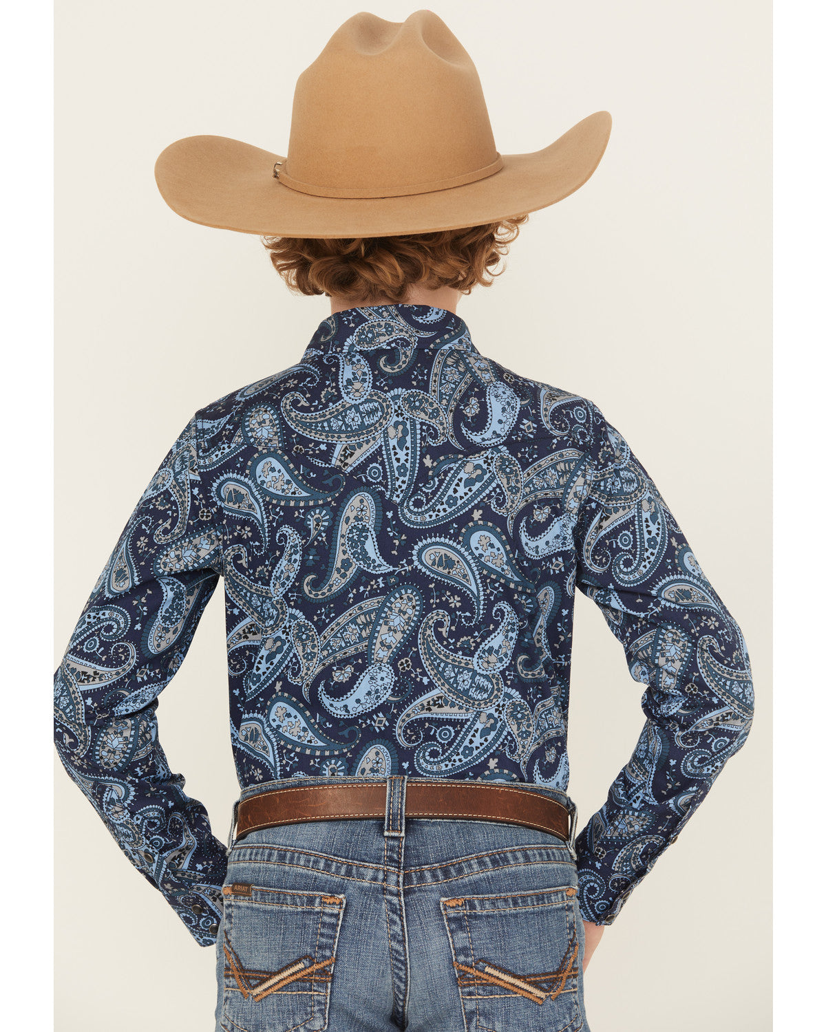 Boys' Westward Paisley Print Long Sleeve Snap Western Shirt