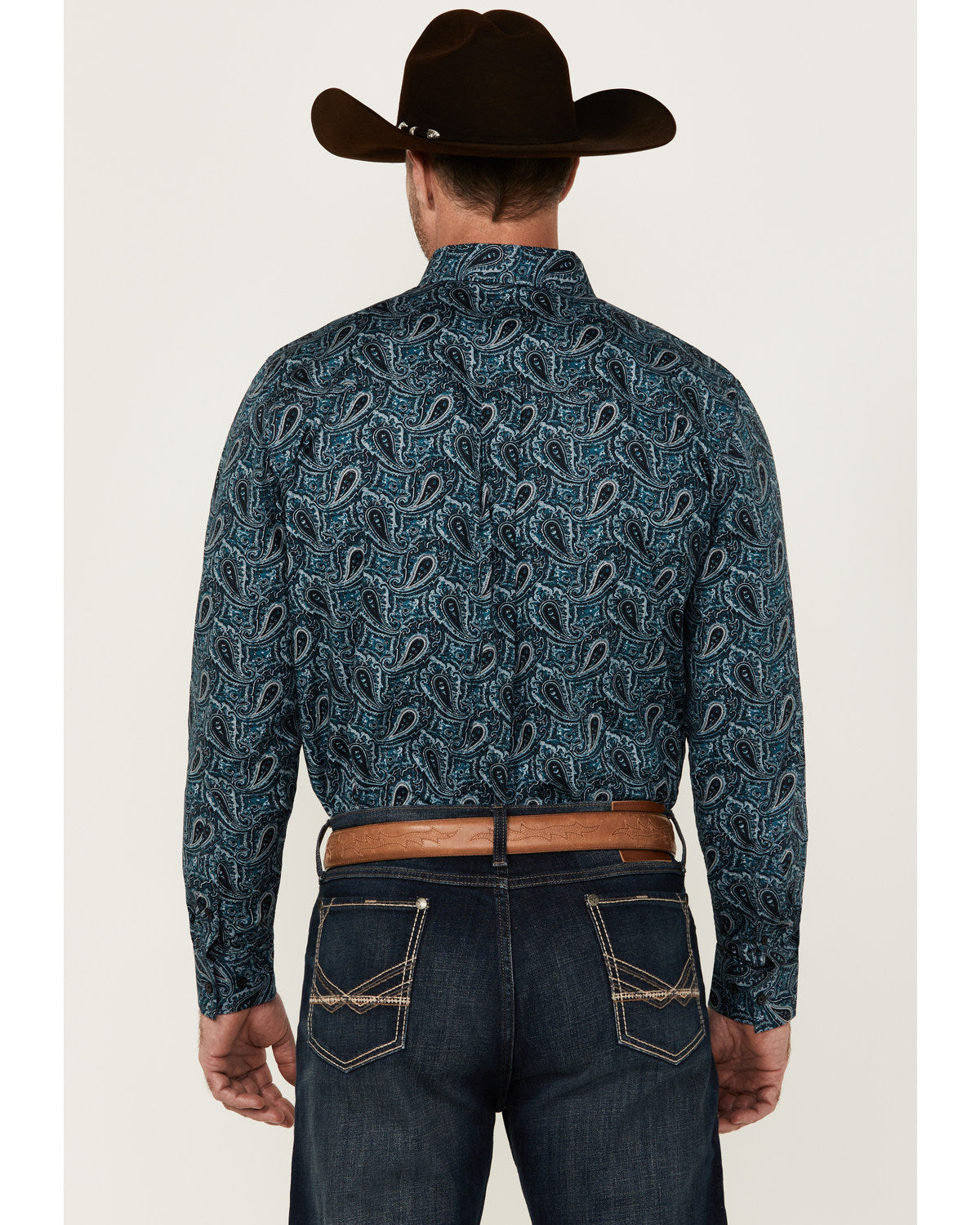 Men's Lasso Paisley Print Long Sleeve Button-Down Stretch W